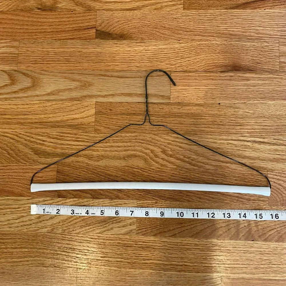 20 Total 10 White Wire 18” Clothes Hangers & 10 Sweater Pants 16” Cardboard Tube